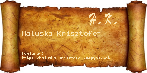 Haluska Krisztofer névjegykártya